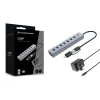 Conceptronic HUBBIES21GP 7 prievadų USB 3.0 šakotuvas su maitinimo adapteriu, 5 Gbps, USB-A x 7