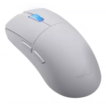 Žaidimų pelė ASUS ROG Harpe II Ace, dešiniarankė, optinė 42 000 DPI, RF Wireless + Bluetooth + USB Type-A, 5 mygtukai, balta