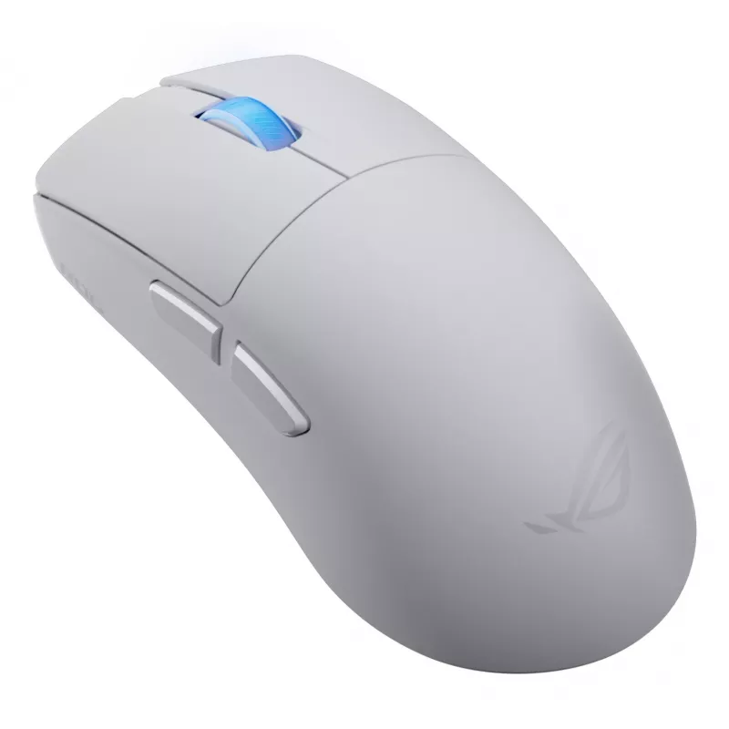 Žaidimų pelė ASUS ROG Harpe II Ace, dešiniarankė, optinė 42 000 DPI, RF Wireless + Bluetooth + USB Type-A, 5 mygtukai, balta