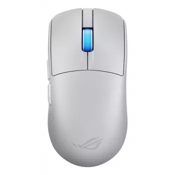 Žaidimų pelė ASUS ROG Harpe II Ace, dešiniarankė, optinė 42 000 DPI, RF Wireless + Bluetooth + USB Type-A, 5 mygtukai, balta