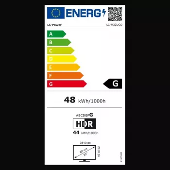 LC-Power LC-M32UCO 31,5 colio QD-OLED 4K Ultra HD lenktas monitorius, 3840×2160, 0,03 ms, 450 cd/m², USB stotelė, garsiakalbiai, VESA, aukščio reguliavimas