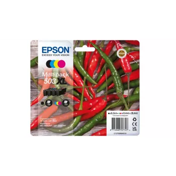 Epson 503XL rašalo kasetė 4 vnt. Originali didelio pajėgumo (XL) juoda, žalsvai mėlyna, rausvai raudona, geltona