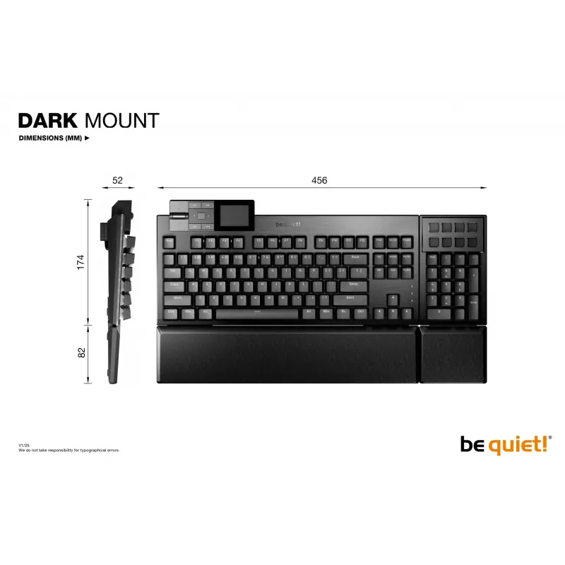 be quiet! Dark Mount Silent Tactile DE ISO klaviatūra žaidimams USB QWERTZ vokiška juoda