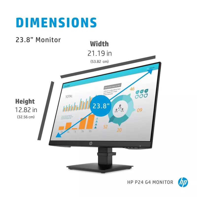 HP P-Series P24 G4 kompiuterio monitorius 60,5 cm (23,8 colio) 1920 x 1080 pikselių Full HD