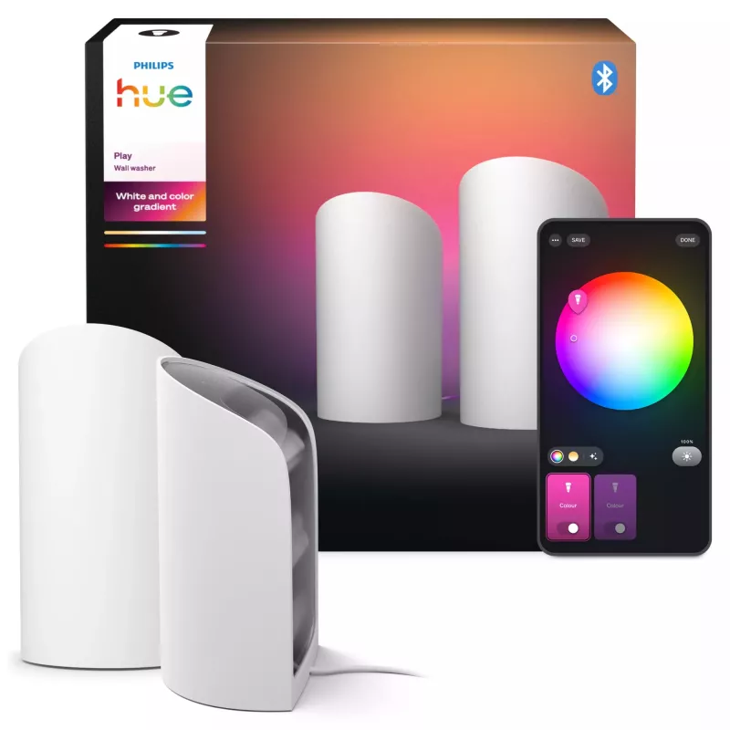 Sieninė lempa Philips Hue Play — LED, 1035 lm, 25 000 val. eksploatavimo trukmė, balta, aliuminis/sintetika, 100–240 V