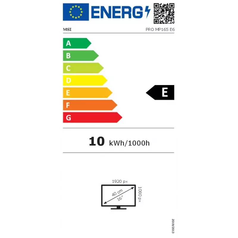 Nešiojamasis monitorius MSI PRO MP165DE E6 15,6 col. Full HD IPS 1920×1080 USB-C HDMI VESA juodas