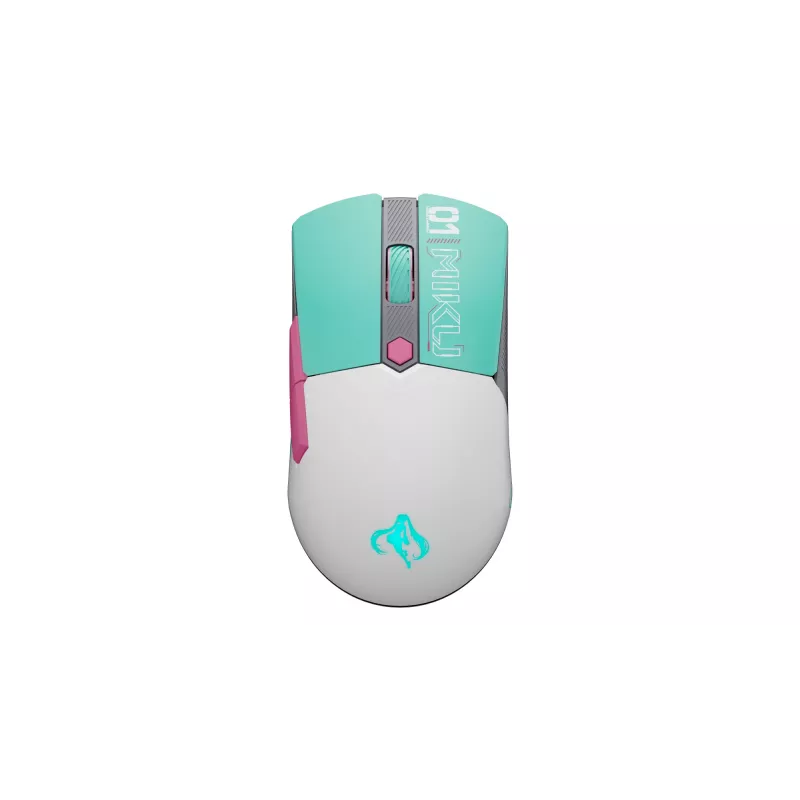 ASUS TUF Gaming Mini belaidė Hatsune Miku Edition pelė, dešiniarankiams, RF belaidė + Bluetooth + USB Type-A, optinė, 1200 DPI