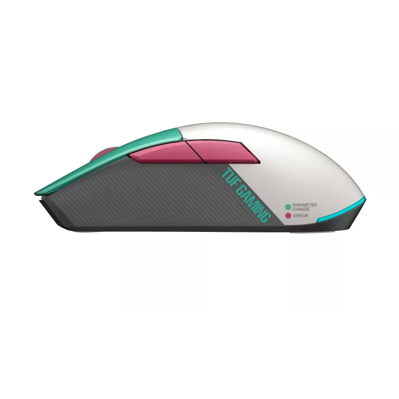 ASUS TUF Gaming Mini belaidė Hatsune Miku Edition pelė, dešiniarankiams, RF belaidė + Bluetooth + USB Type-A, optinė, 1200 DPI