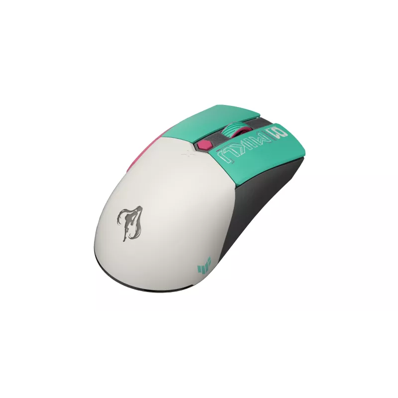 ASUS TUF Gaming Mini belaidė Hatsune Miku Edition pelė, dešiniarankiams, RF belaidė + Bluetooth + USB Type-A, optinė, 1200 DPI