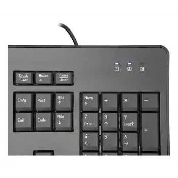 TERRA 1500 klaviatūra su pele, skirta biurui, laidinė, USB, QWERTZ, vokiška, juoda
