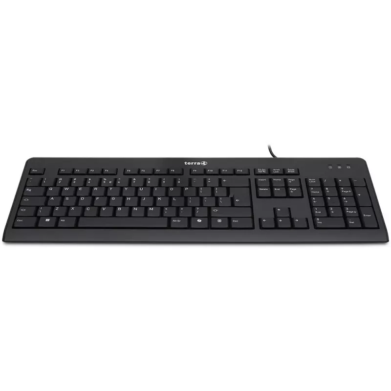 TERRA 1500 Laidinė [US/EU] klaviatūra Universali USB QWERTY JAV anglų Juoda