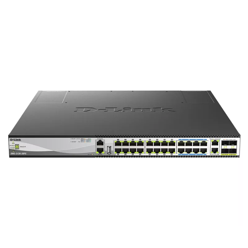 D-Link DMS-3130-30PS tinklo jungiklis Valdomas L3 2.5G Ethernet (100/1000/2500) Power over Ethernet (PoE) 1U Juodas