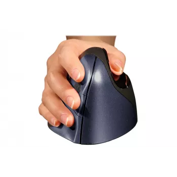 BakkerElkhuizen Evoluent 4 Wireless, dešinei rankai, vertikalus dizainas, lazeris, RF belaidis, 2600 DPI, juoda, mėlyna