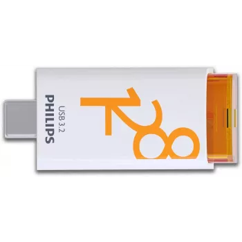 Philips USB 3.2 128GB Click Series Gen 1 USB-C USB atmintukas USB Type-C 3.2 Gen 1 (3.1 Gen 1) Baltas