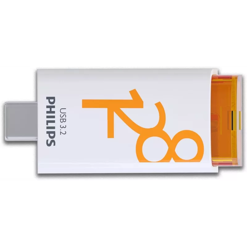Philips USB 3.2 128GB Click Series Gen 1 USB-C USB atmintukas USB Type-C 3.2 Gen 1 (3.1 Gen 1) Baltas