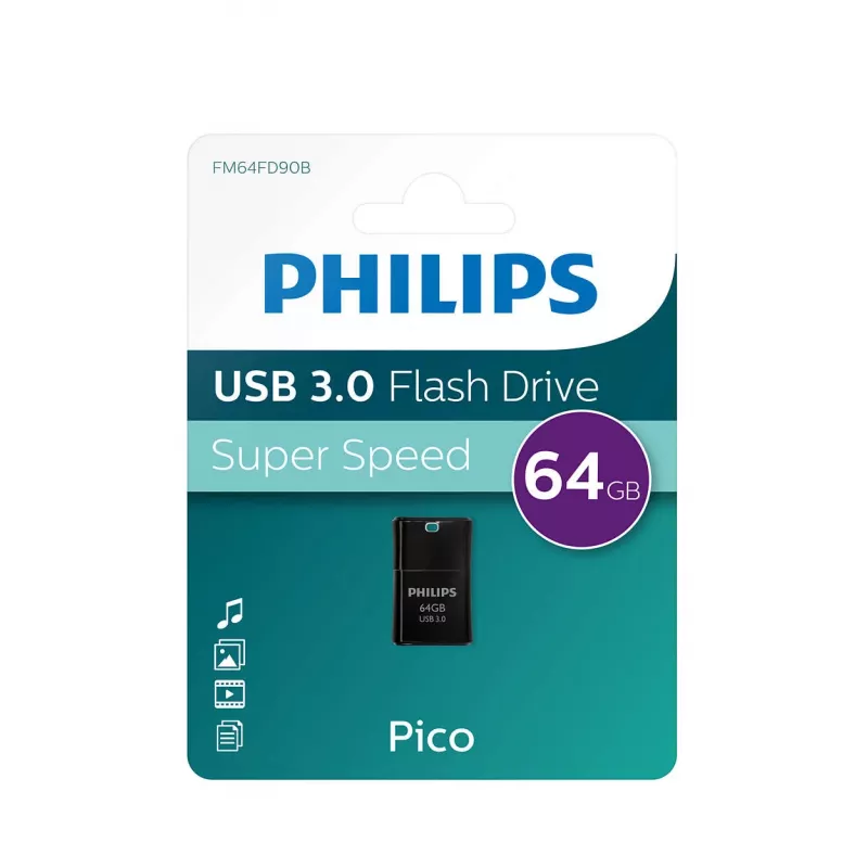 Philips Pico Edition 3.0 USB atmintinė 64 GB USB Type-A 3.2 Gen 1 (3.1 Gen 1) Juoda