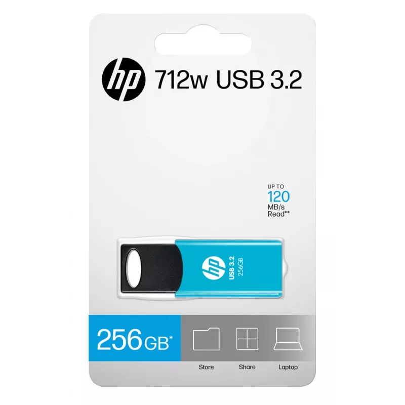 USB atmintinė HP 712w 256 GB USB Type-A 3.2 Gen 1 (3.1 Gen 1) Mėlyna — slankioji konstrukcija