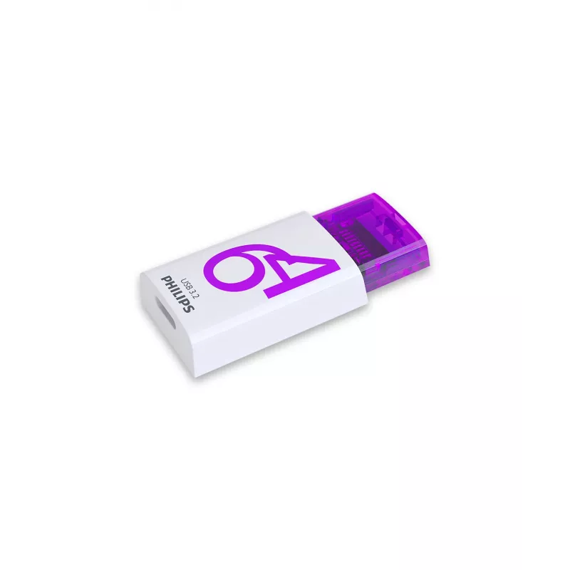 Philips Click USB atmintinė 64 GB USB Type-C 3.2 Gen 1 (3.1 Gen 1) Violetinė, Balta