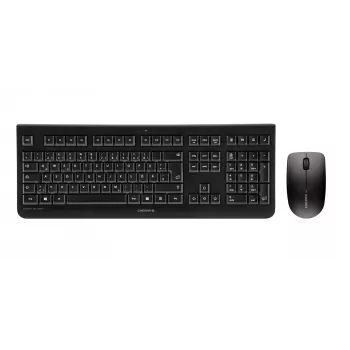 CHERRY DW 3000 klaviatūra, pelė įskaičiuota, universali, RF belaidė, AZERTY, belgiška, juoda