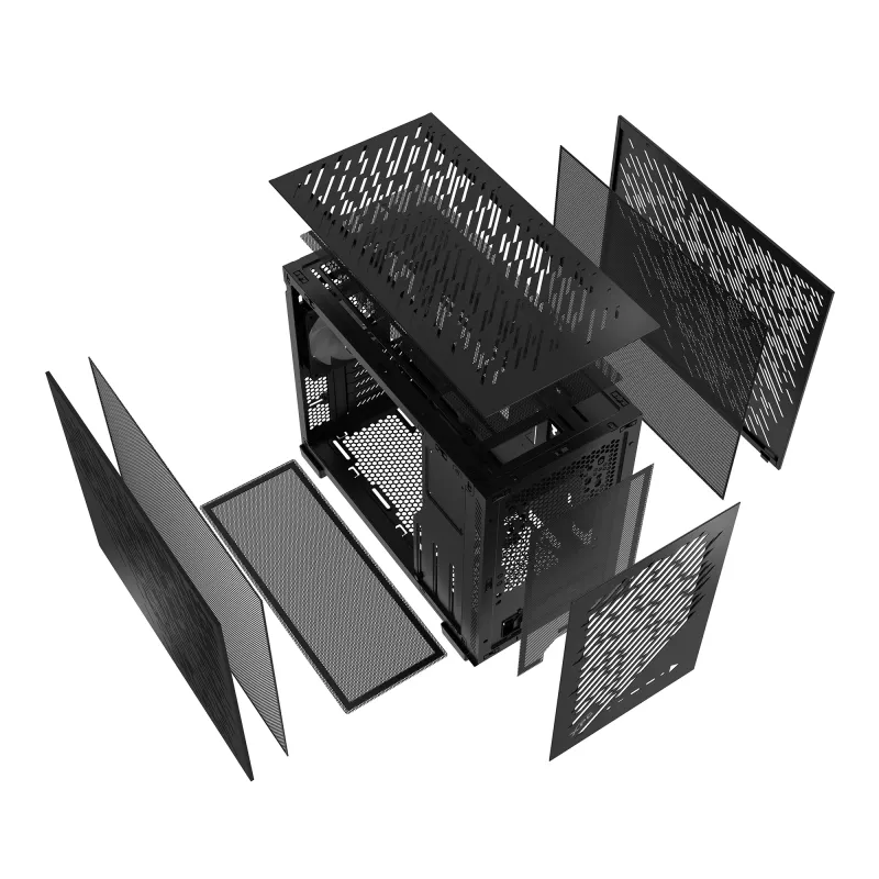 XPG VALOR AIR NANO MID-TOWER KORPUSAS – juodas