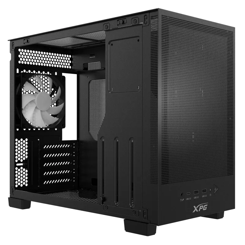 XPG VALOR MESH NANO MID-TOWER-CHASSIS - juoda, Midi Tower, PC, juoda, micro ATX, Mini-ITX, SPCC, 17 cm