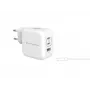 Conceptronic 3 prievadų 67W GaN USB PD įkroviklis su USB-C įkrovimo kabeliu, 2x USB-C, 1x USB-A, QC 3.0, PPS