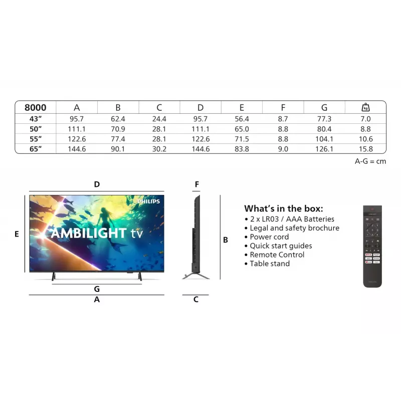 Televizorius Philips 8500 serijos 65PUS8500/12 65 colių 4K Ultra HD QLED 3840 x 2160