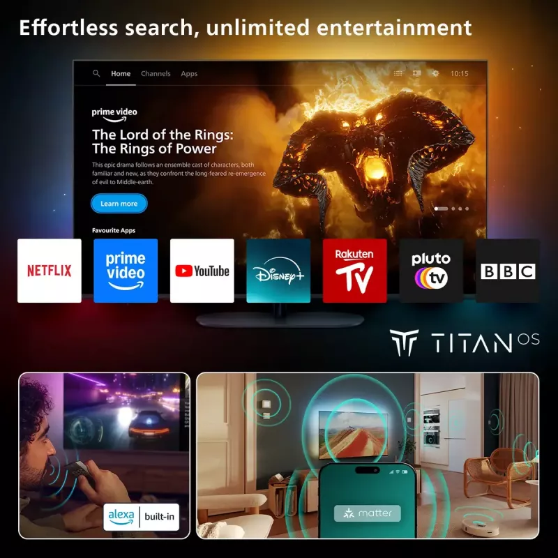 Philips 43PUS8500/12 TV 109.2 cm (43 coliai) 4K Ultra HD Smart TV Wi-Fi Juoda