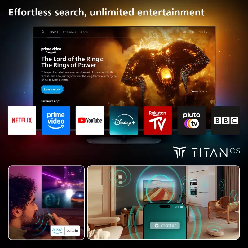 Televizorius Philips Ambilight 85MLED910/12 65 colių 4K Ultra HD QD-Mini LED