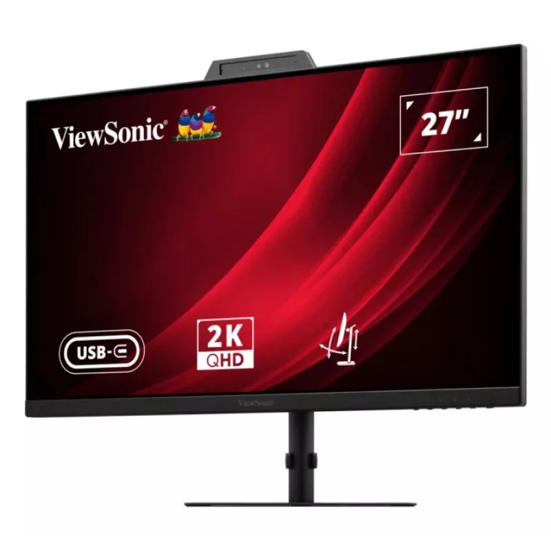 27 colių ViewSonic VG2741V-2K kompiuterio monitorius, 2560×1440 QHD, 4 ms, IPS/LCD, įmontuoti garsiakalbiai, VESA, reguliuojamas aukštis, juodas