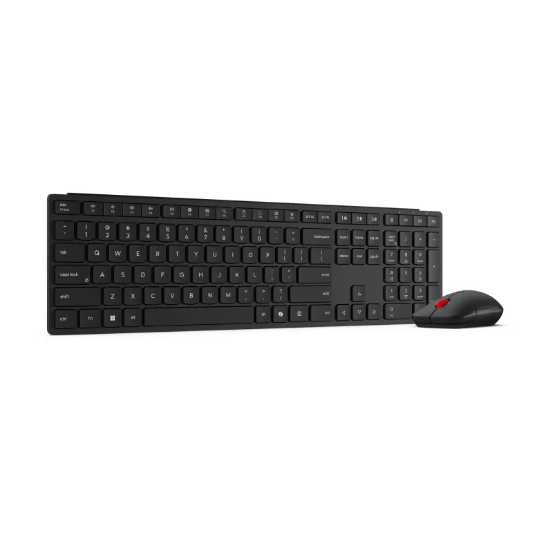 “Lenovo 4X31S04814” klaviatūra, pelė įskaičiuota, biurui, belaidė, RF + “Bluetooth”, vokiška išdėstymas, juoda