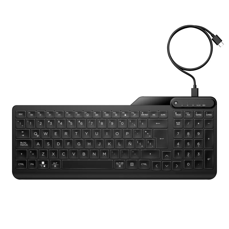 HP 400 apšviesta laidinė klaviatūra, pilno dydžio, USB, juoda