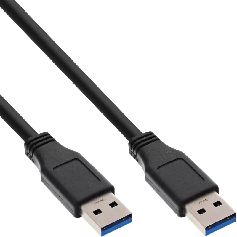 InLine USB 3.2 Gen.1 laidas A tipo kištukas / A tipo kištukas, juodas, 1 m