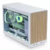 PC korpusas Lian Li A3-mATX Micro Tower — baltas su medžiu, palaiko ATX/SFX/SFX-L maitinimo šaltinius, Micro-ATX/Micro-ITX, 1x3,5 colio + 2x2,5 colio