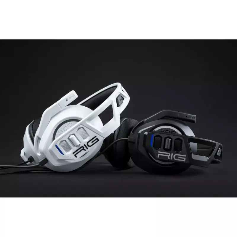 Ausinės nacon RIG 300 PRO HS — laidinės, galvos juostos tipo, žaidimams, ausis dengiančios, 20–20000 Hz, 1,2 m laidas, 233 g, juodos