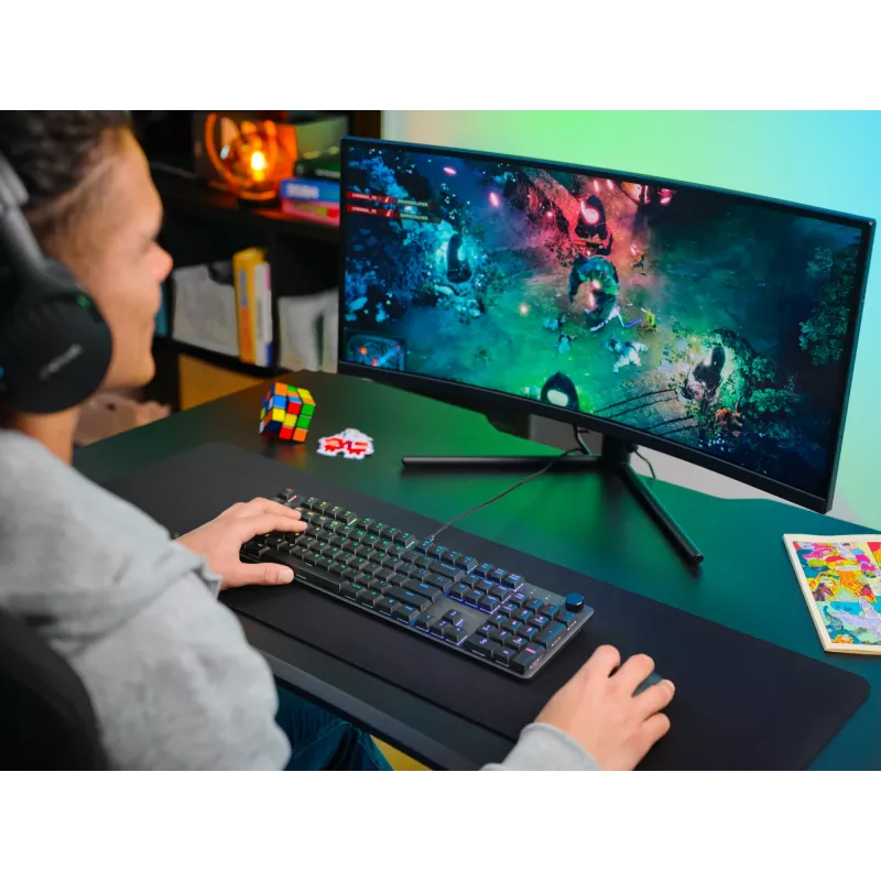 Mechaninė žaidimų klaviatūra TRUST GXT 866 TORIX USB pilno dydžio 104 klavišų QWERTY juoda RGB