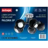 Pakabinamas šviestuvas ActiveJet AJE-PALOMA 5P, 5×E27 40W, sidabrinis rėmas, juodas stiklas, IP20, 460×250×460 mm