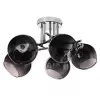 Pakabinamas šviestuvas ActiveJet AJE-PALOMA 5P, 5×E27 40W, sidabrinis rėmas, juodas stiklas, IP20, 460×250×460 mm