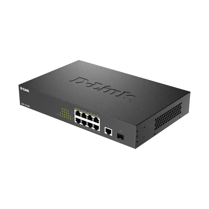 D-Link DGS-1010MP/E tinklo jungiklis Nevaldomas L2 Gigabit Ethernet (10/100/1000) Power over Ethernet (PoE) 1U Juoda