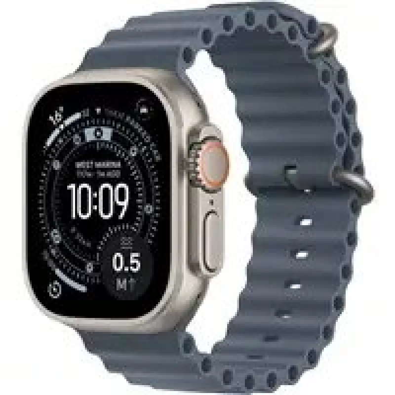 Išmanusis laikrodis Apple Watch Ultra 3 GPS + Cellular 49mm natūralaus titano korpusas su Anchor Blue Ocean dirželiu