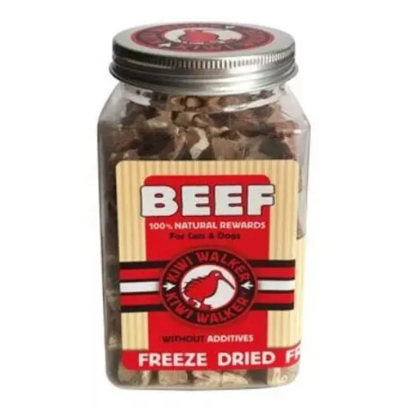 Šunų skanėstas john dog KIWI WALKER Freeze Dried Beef 45 g — jautienos skonio, dresavimo skanėstas, visoms veislėms, suaugusiems