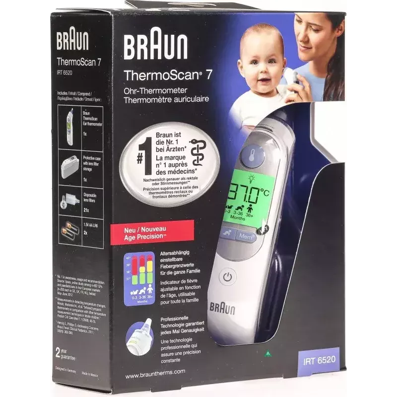 Ausų termometras Braun ThermoScan 7 IRT6520 Baltas