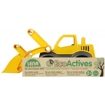 Lena EcoActives Žemės kasėjas, Traktorius, 2 m., Plastikas, Mediena, Juoda, Pilka, Geltona