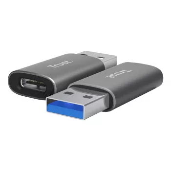 Trust Calyx USB Type-C USB Type-A pilka jungtis 1 USB Type-C jungtis 2 USB Type-A