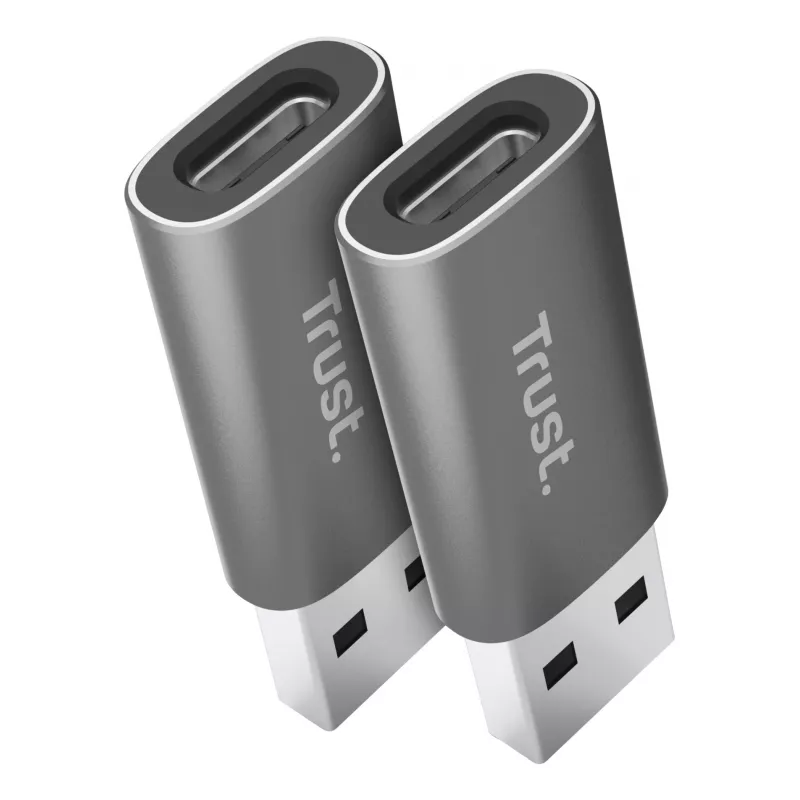 Trust Calyx USB Type-C USB Type-A pilka jungtis 1 USB Type-C jungtis 2 USB Type-A