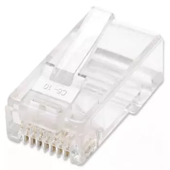 Intellinet RJ45 moduliniai kištukai, Cat5e, UTP, 2 kontaktų, daugiagysliam kabeliui, 15 µ auksu dengti kontaktai, 100 vnt. pakuotė
