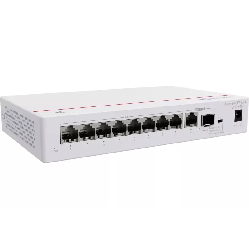Huawei CloudEngine S110-8T2ST komutatorius su 8 prievadais ir PoE 56V, pilkas
