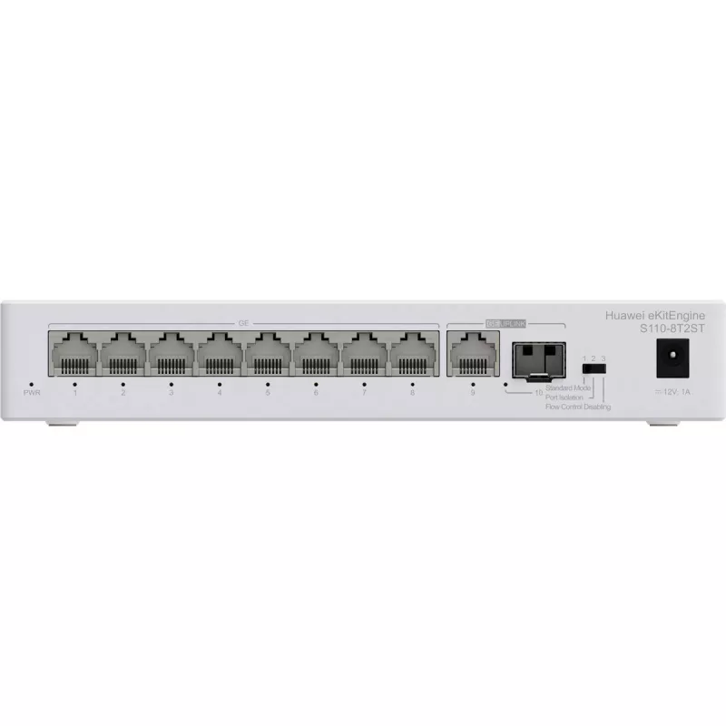 Huawei CloudEngine S110-8T2ST komutatorius su 8 prievadais ir PoE 56V, pilkas
