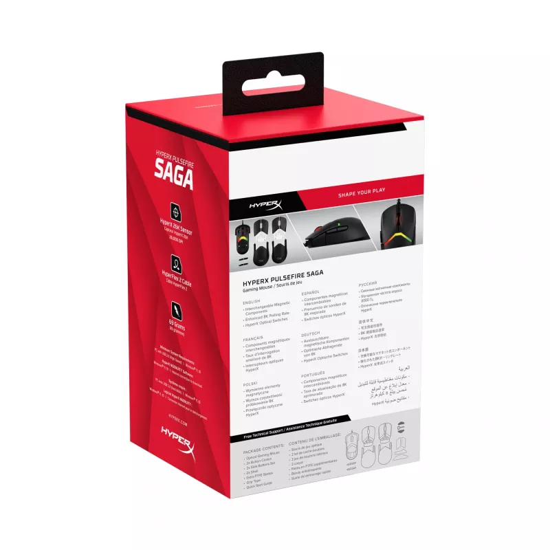 HyperX Pulsefire Saga žaidimų pelė (juoda)