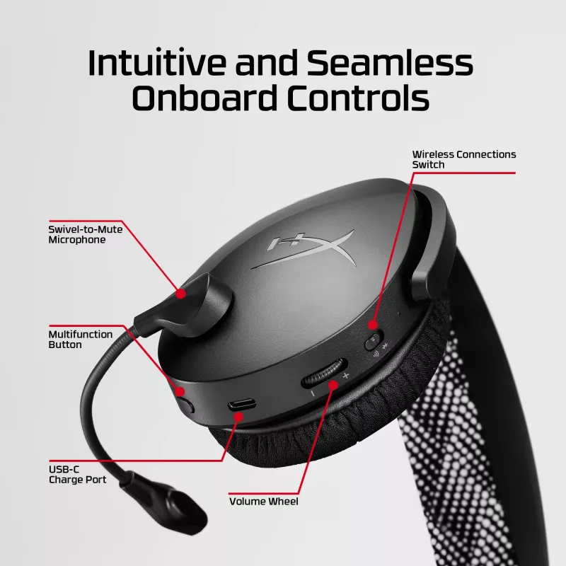 HyperX Cloud Jet - belaidės žaidimų ausinės (šviesiai mėlynos)